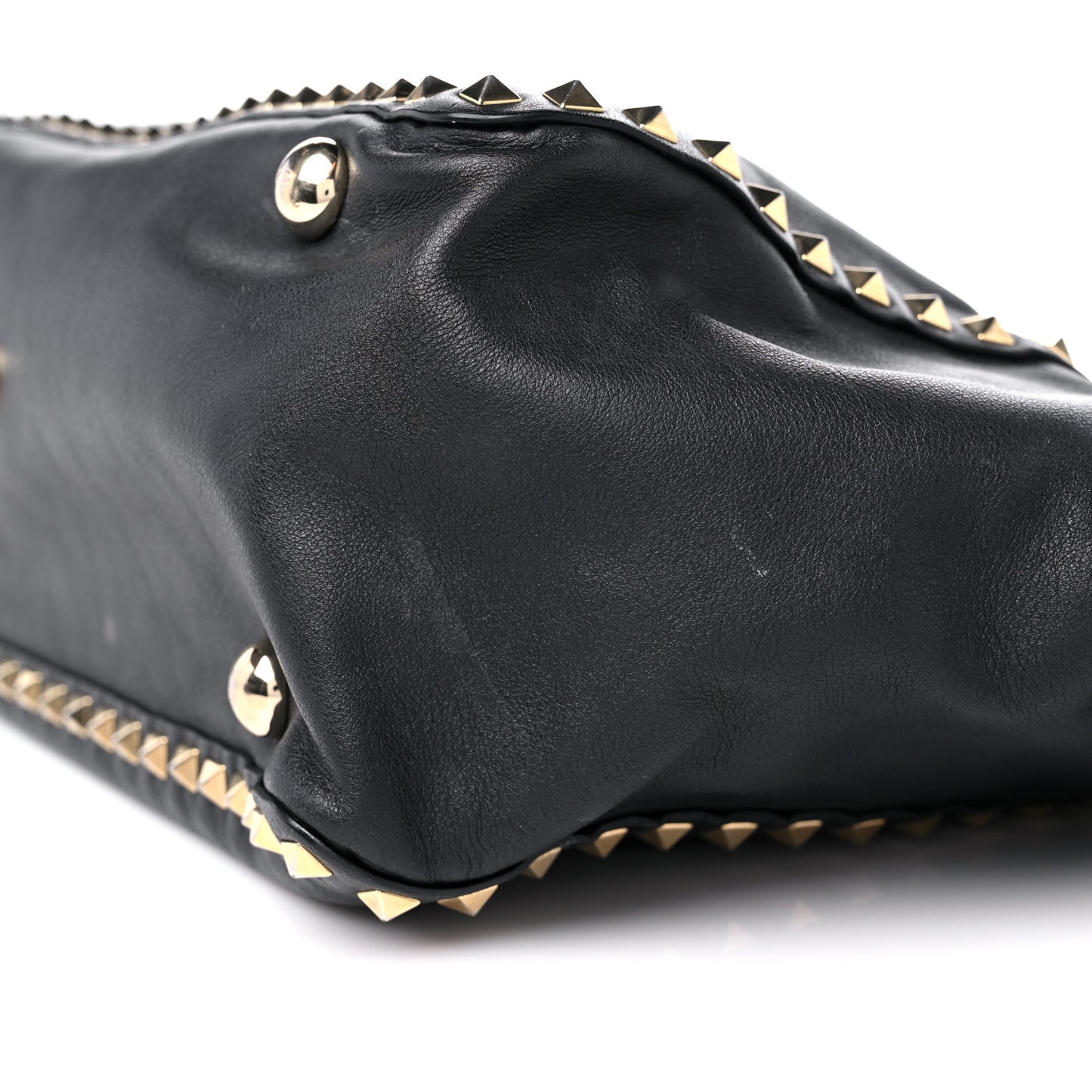 Vitello Medium Rockstud Tote Black