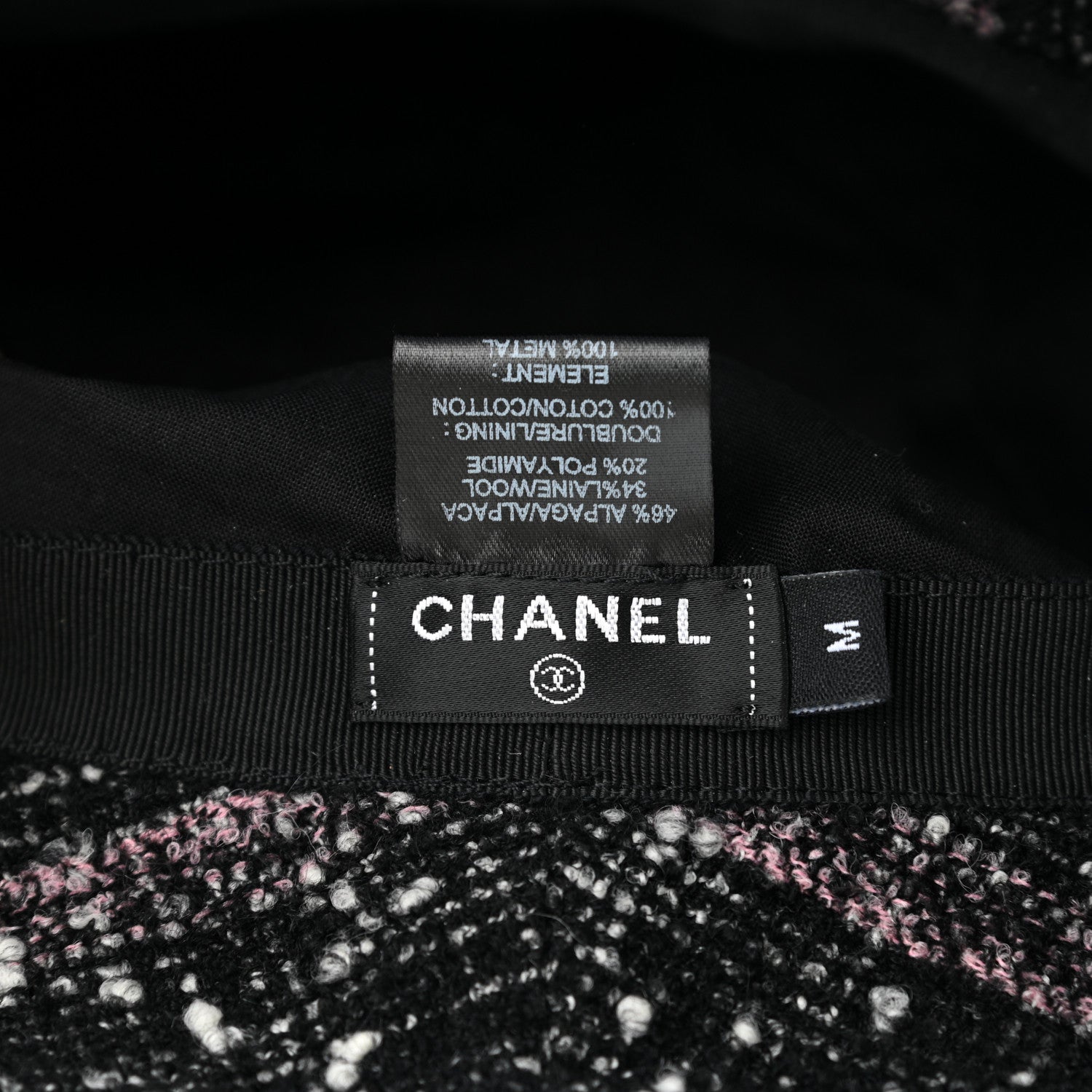 Chanel Tweed Bucket Hat M Black Pink 8 of 8