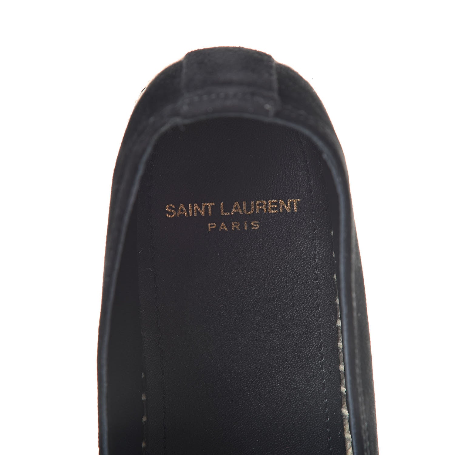 Saint Laurent Suede Monogram Espadrilles 37.5 Black 7 of 8