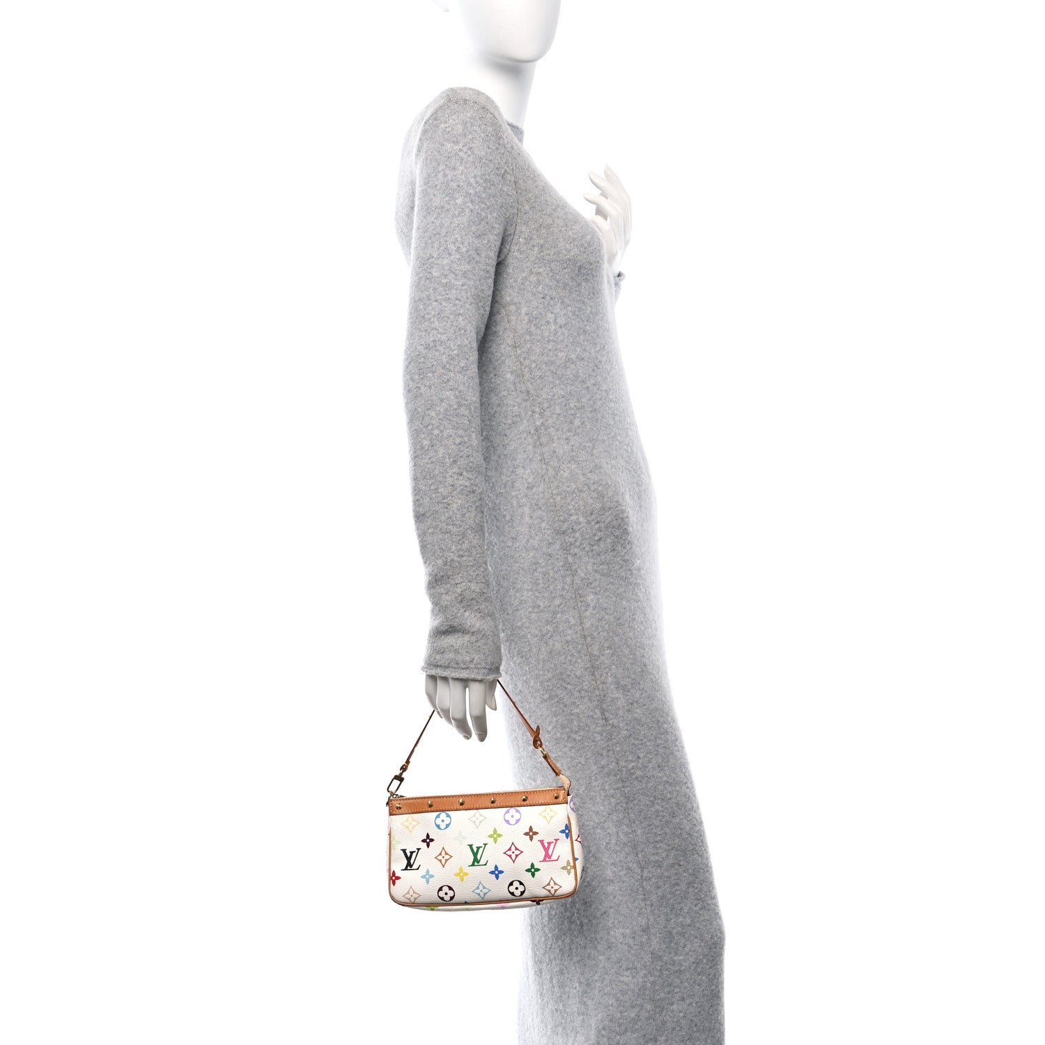 Louis Vuitton Monogram Multicolor Pochette Accessories White 2 of 12
