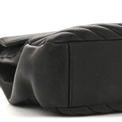Saint Laurent Sheepskin Matelasse Chevron Monogram Monochrome Large College Satchel Black 9 of 15