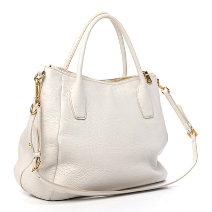 Prada Vitello Daino Shoulder Bag White 2 of 14