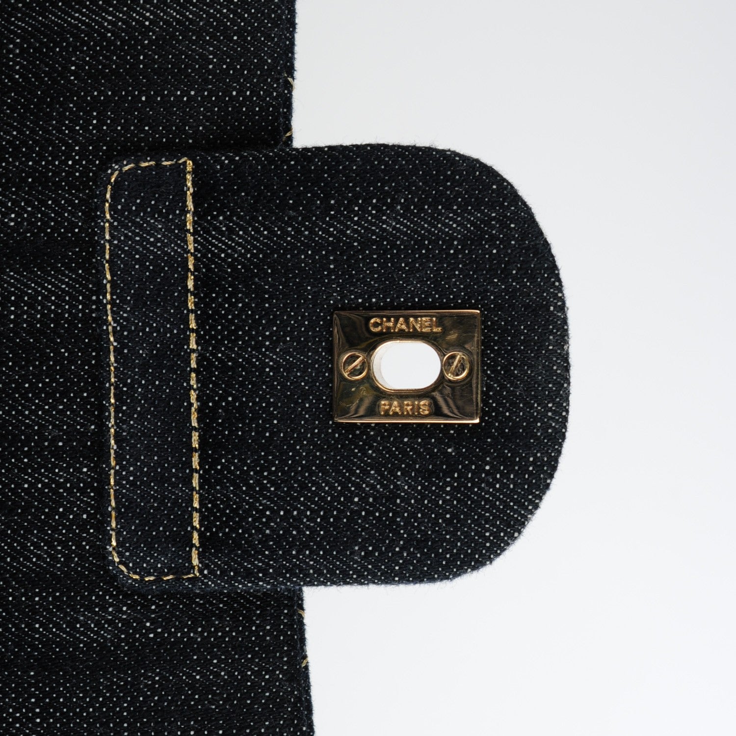 Chanel Denim Quilted Jumbo Diagonal CC Flap Blue 5 of 7
