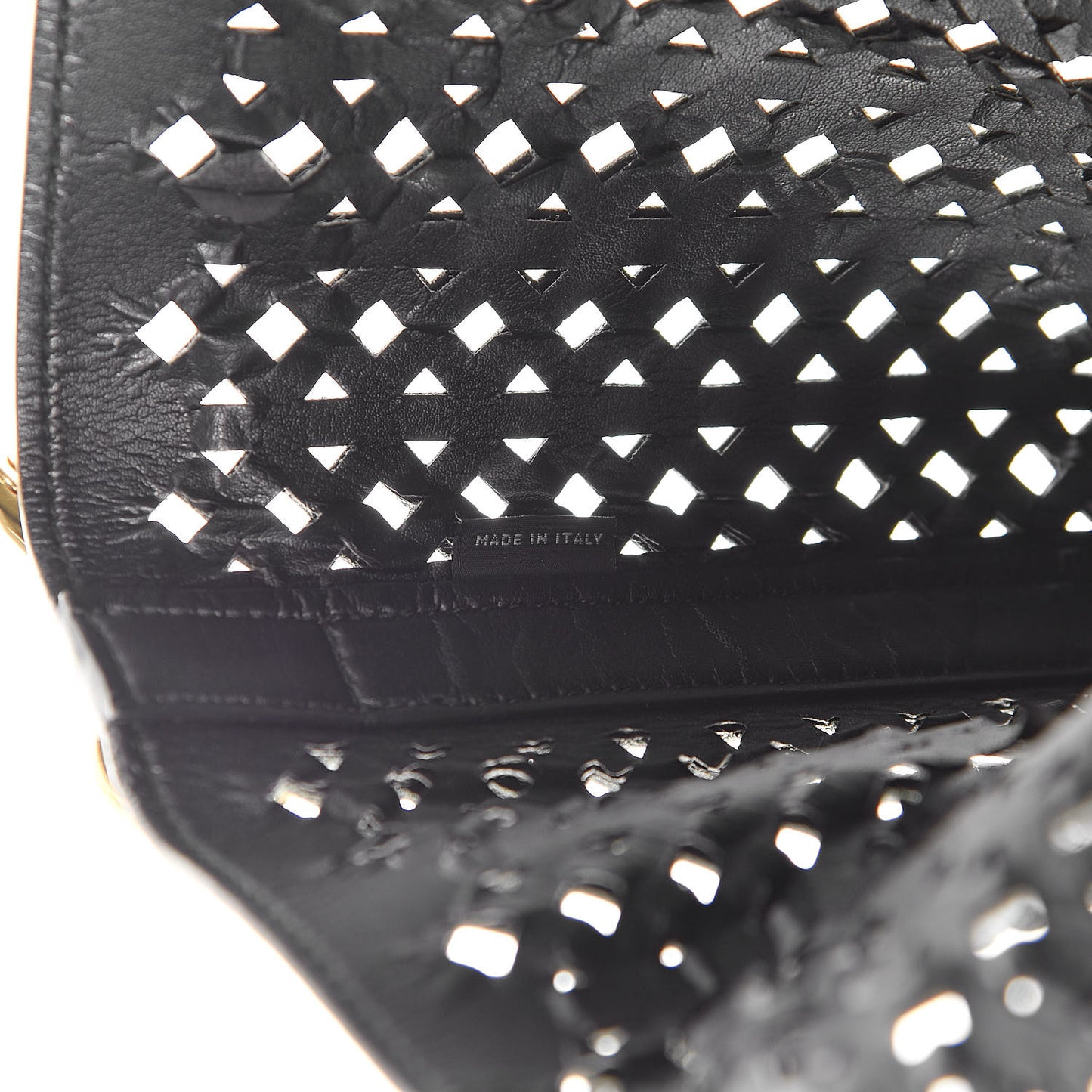 Saffiano Perforated Tote Black