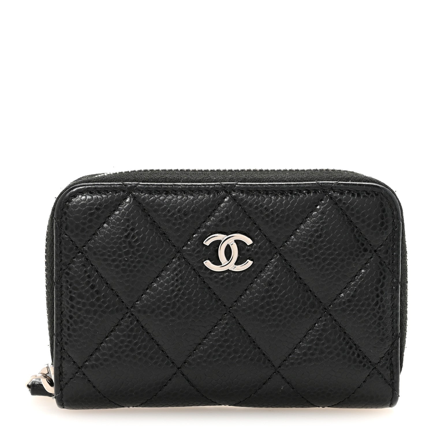 Chanel Caviar Quilted Zip Coin Purse Black 1 of 7
