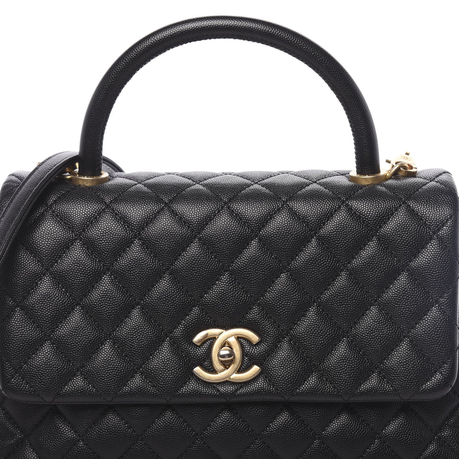 Chanel Caviar Quilted Small Coco Handle Flap Black 10 of 10