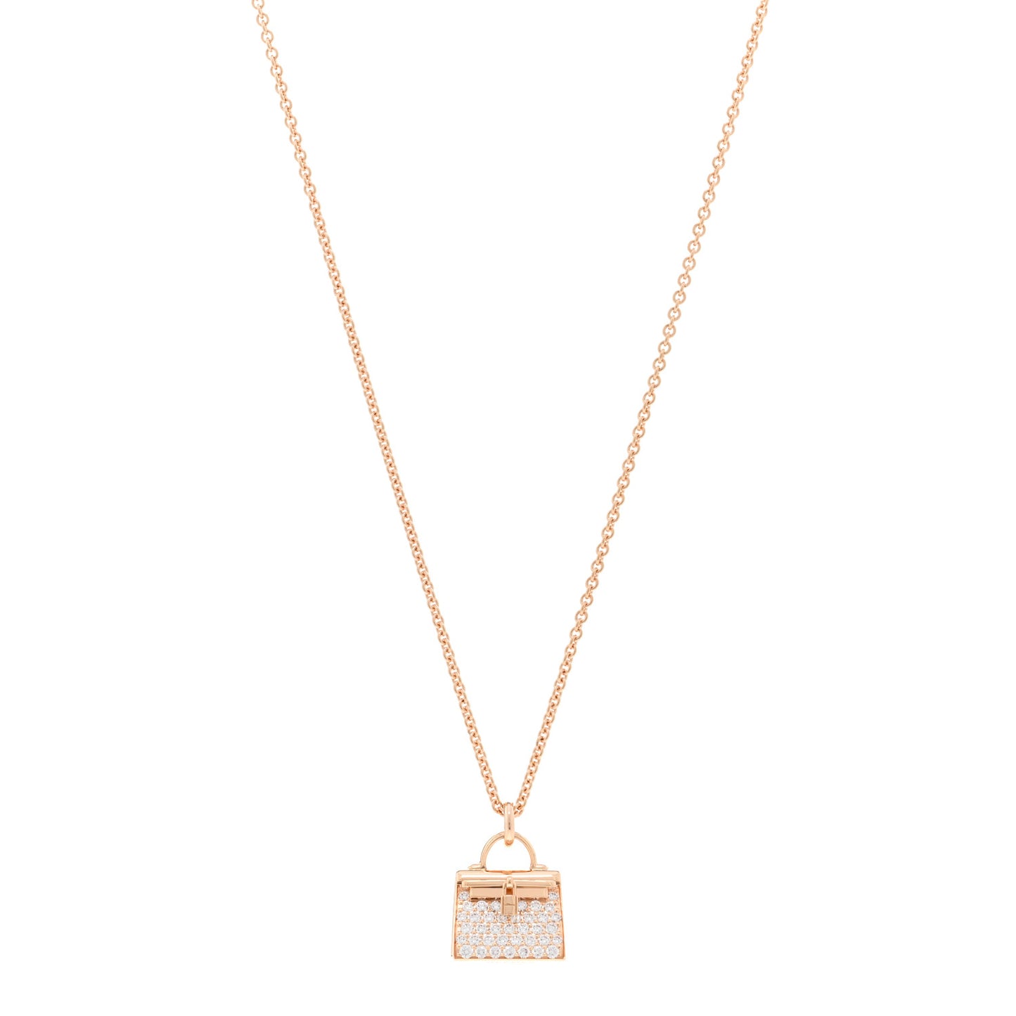 18K Rose Gold Diamond Kelly Amulettes Pendant Necklace