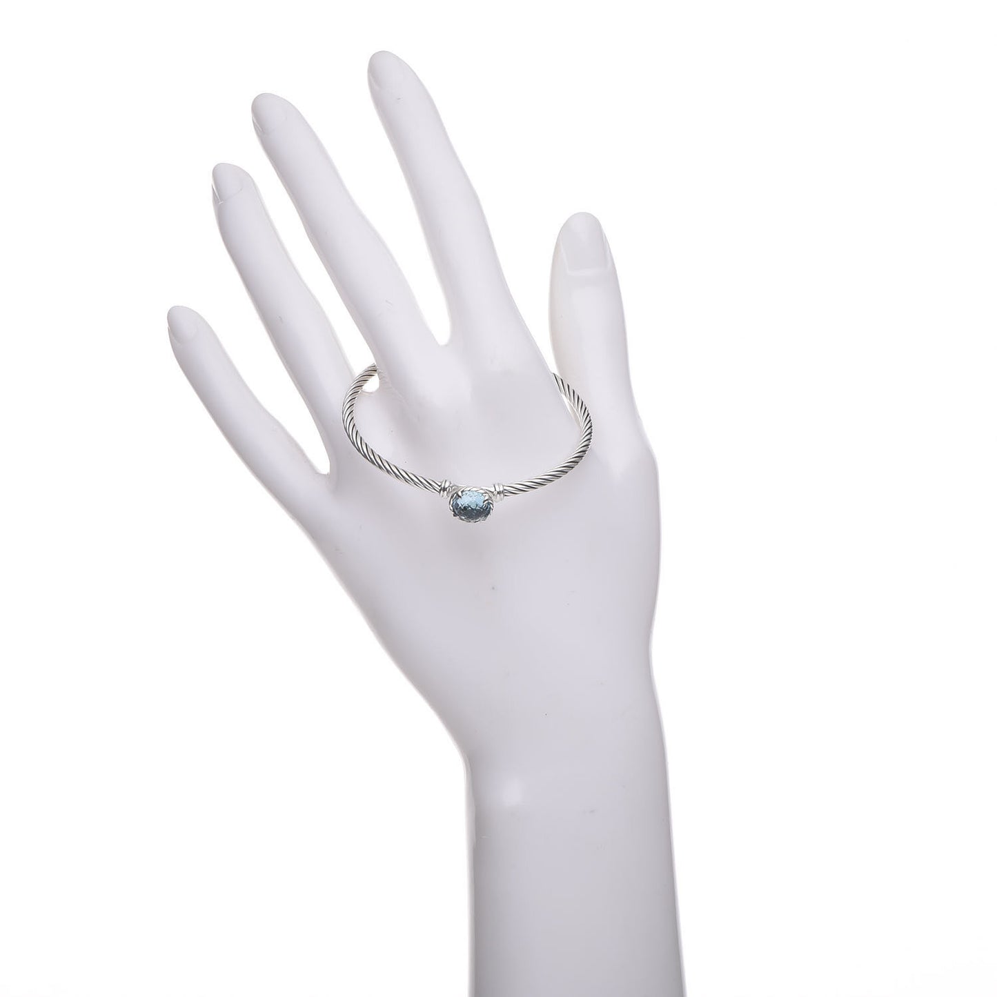 Sterling Silver Blue Topaz 3mm Chatelaine Bracelet