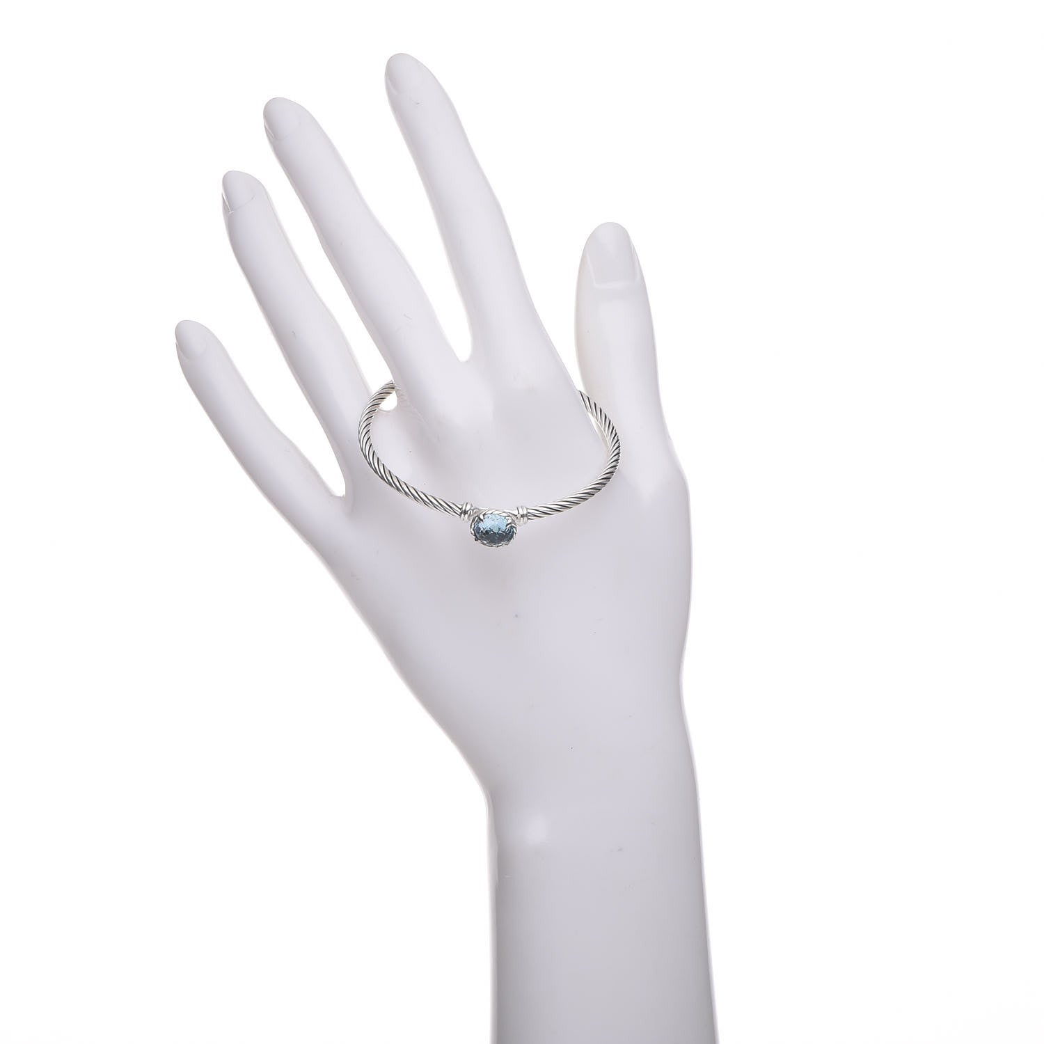 David Yurman Sterling Silver Blue Topaz 3mm Chatelaine Bracelet 2 of 5