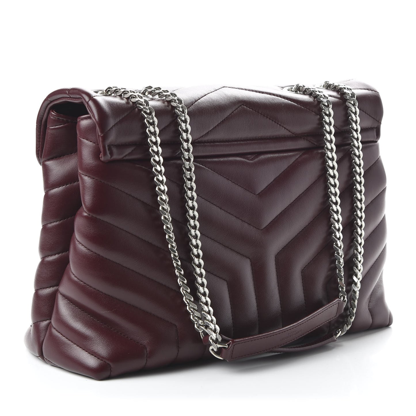 Calfskin Y Quilted Monogram Medium Loulou Chain Satchel Bordeaux