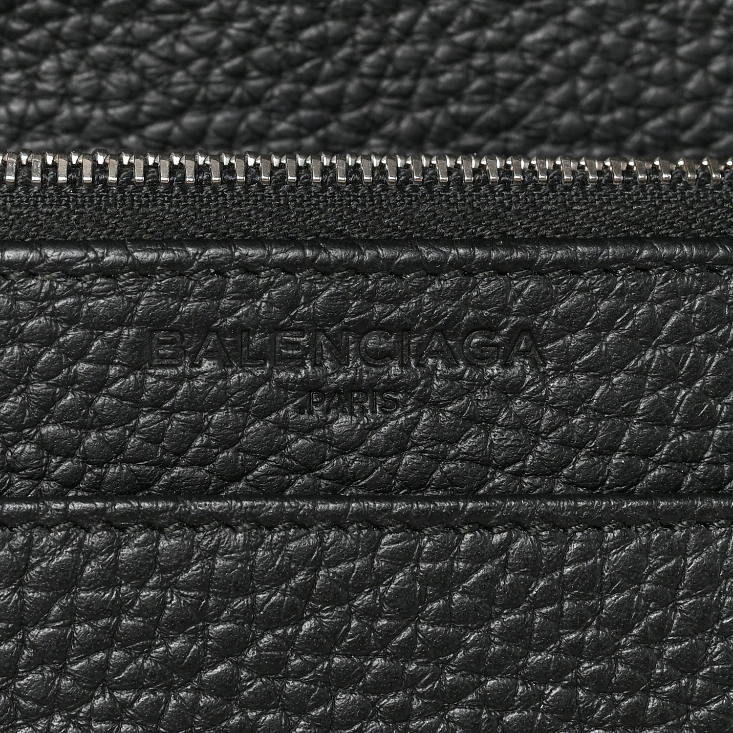 Balenciaga Grained Calfskin Classic Silver Hardware Wallet on Chain Black 6 of 8