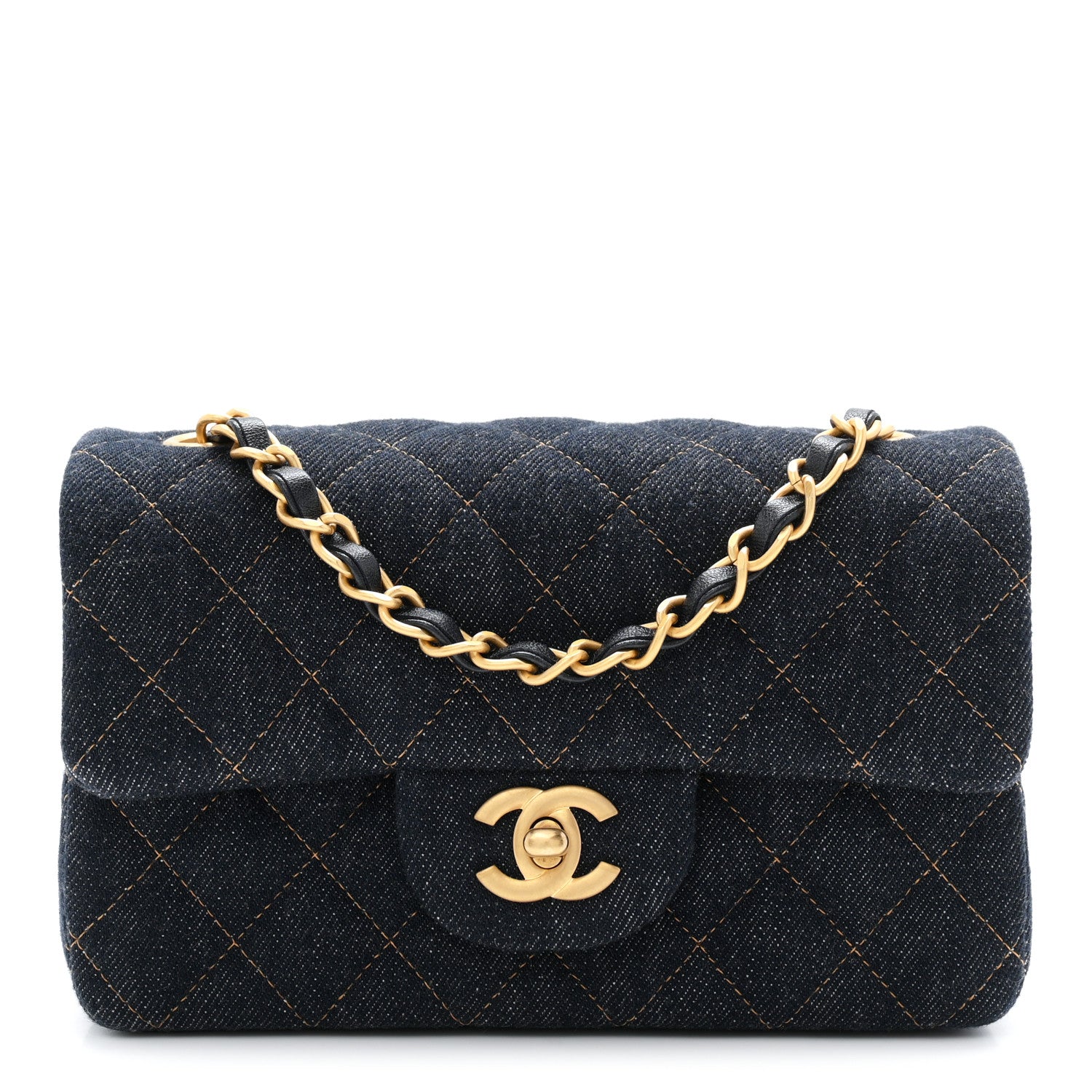Chanel Denim Quilted Mini Rectangular Flap Dark Blue 1 of 11
