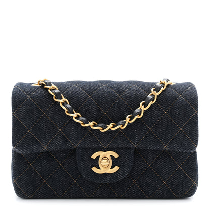 Chanel Denim Quilted Mini Rectangular Flap Dark Blue 1 of 11
