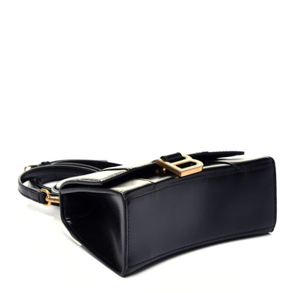 Balenciaga Shiny Box Calfskin Hourglass Top Handle Bag XS Black 4 of 10
