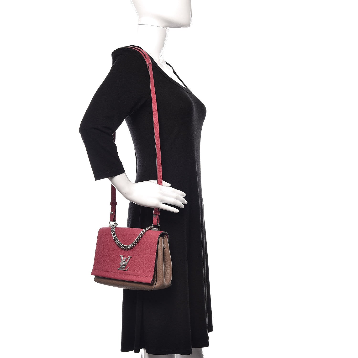 Louis Vuitton Calfskin Lockme II Chain Bag BB Rose Bruyere 2 of 10