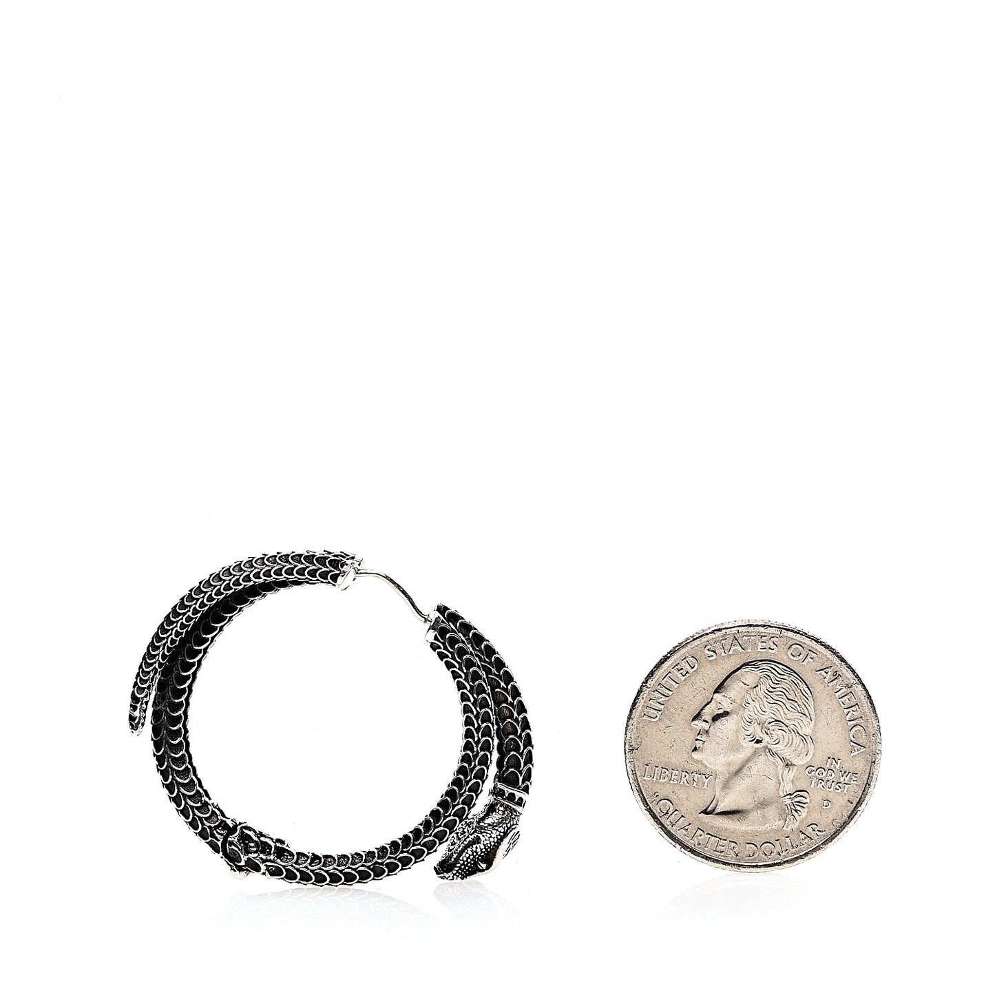 Sterling Silver Garden Snake Hoop Earrings