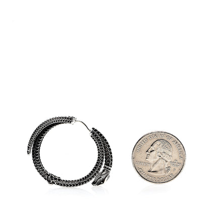 Gucci Sterling Silver Garden Snake Hoop Earrings 2 of 6