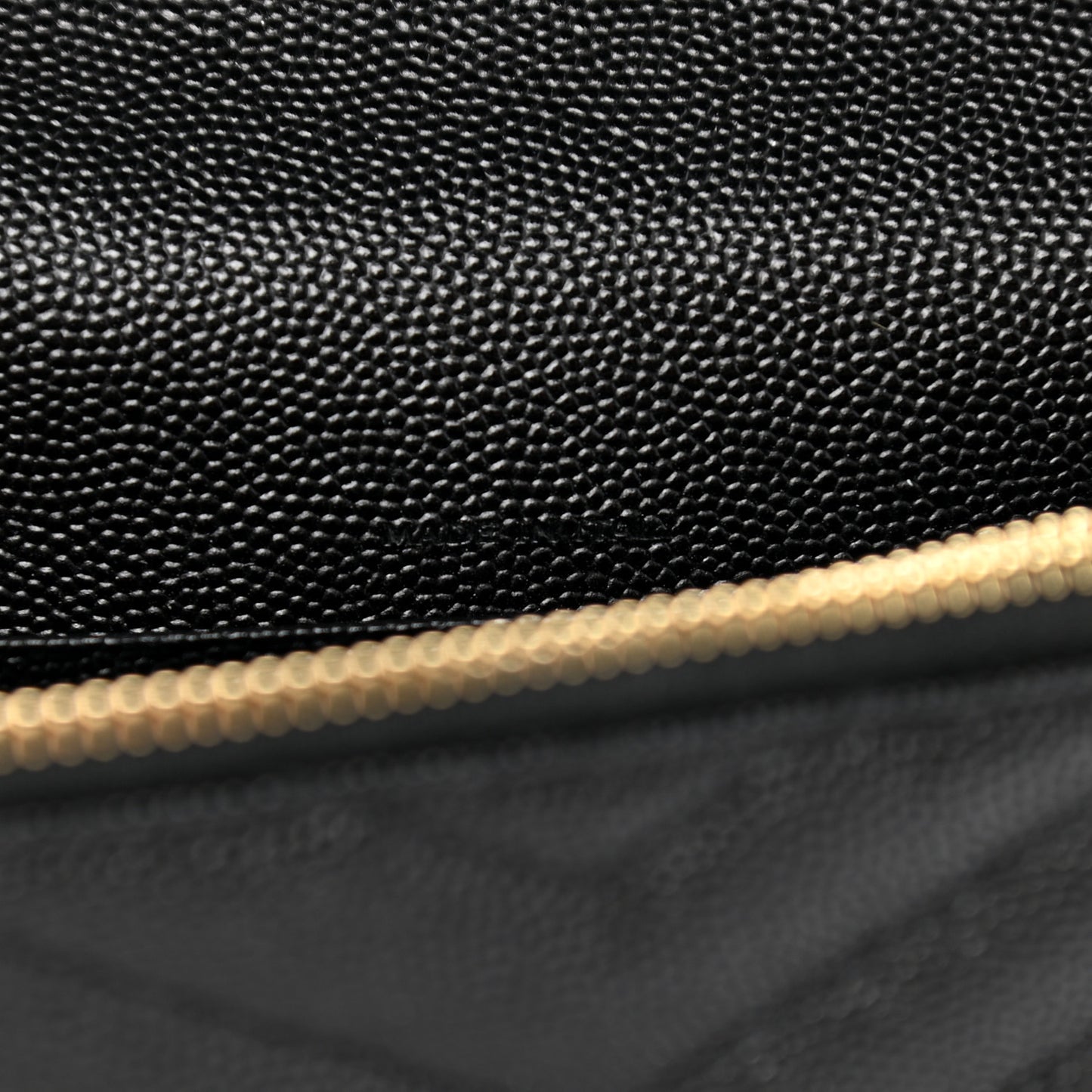 Grain De Poudre Matelasse Chevron Monogram Envelope Chain Wallet Black