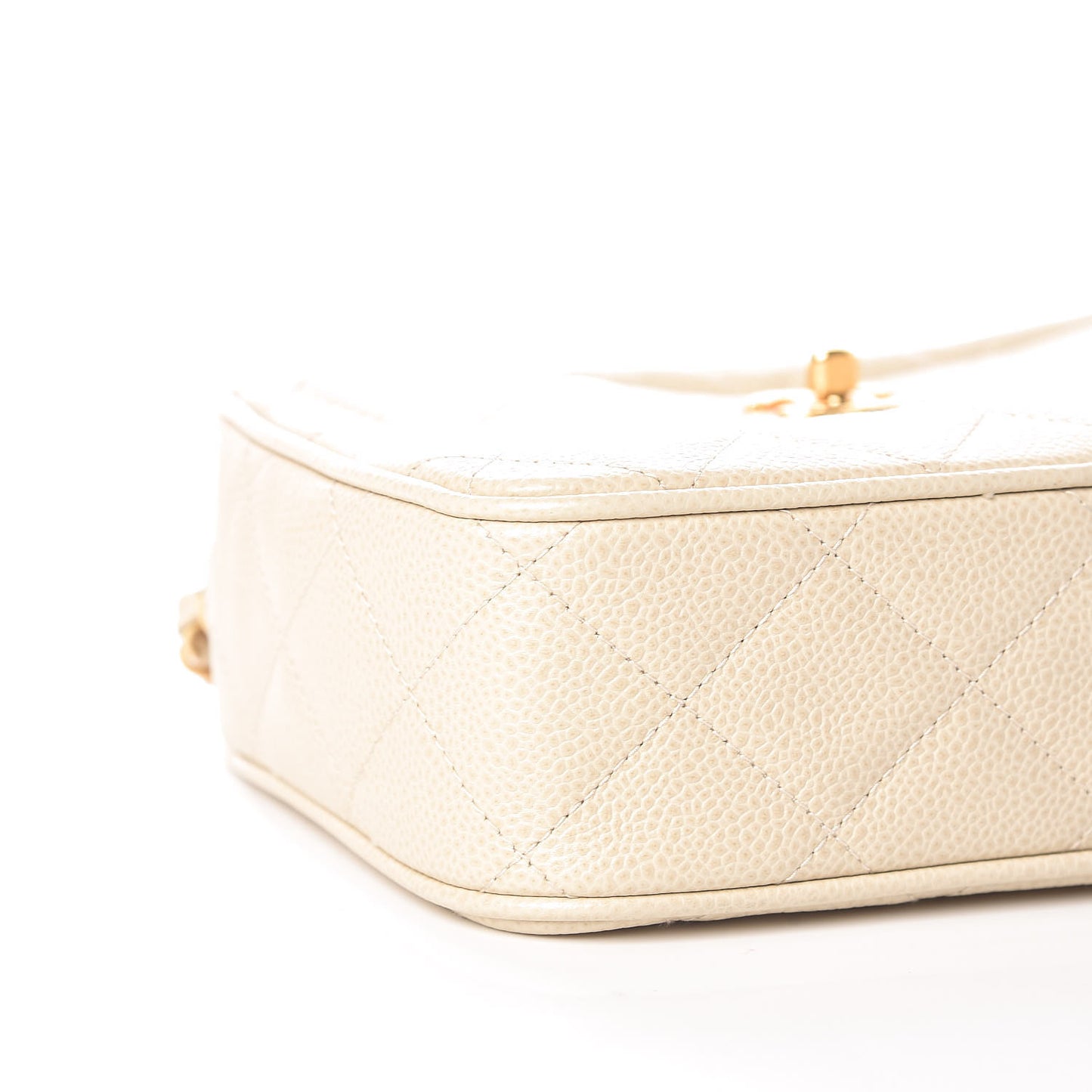 Caviar Quilted Camera Case Beige Clair