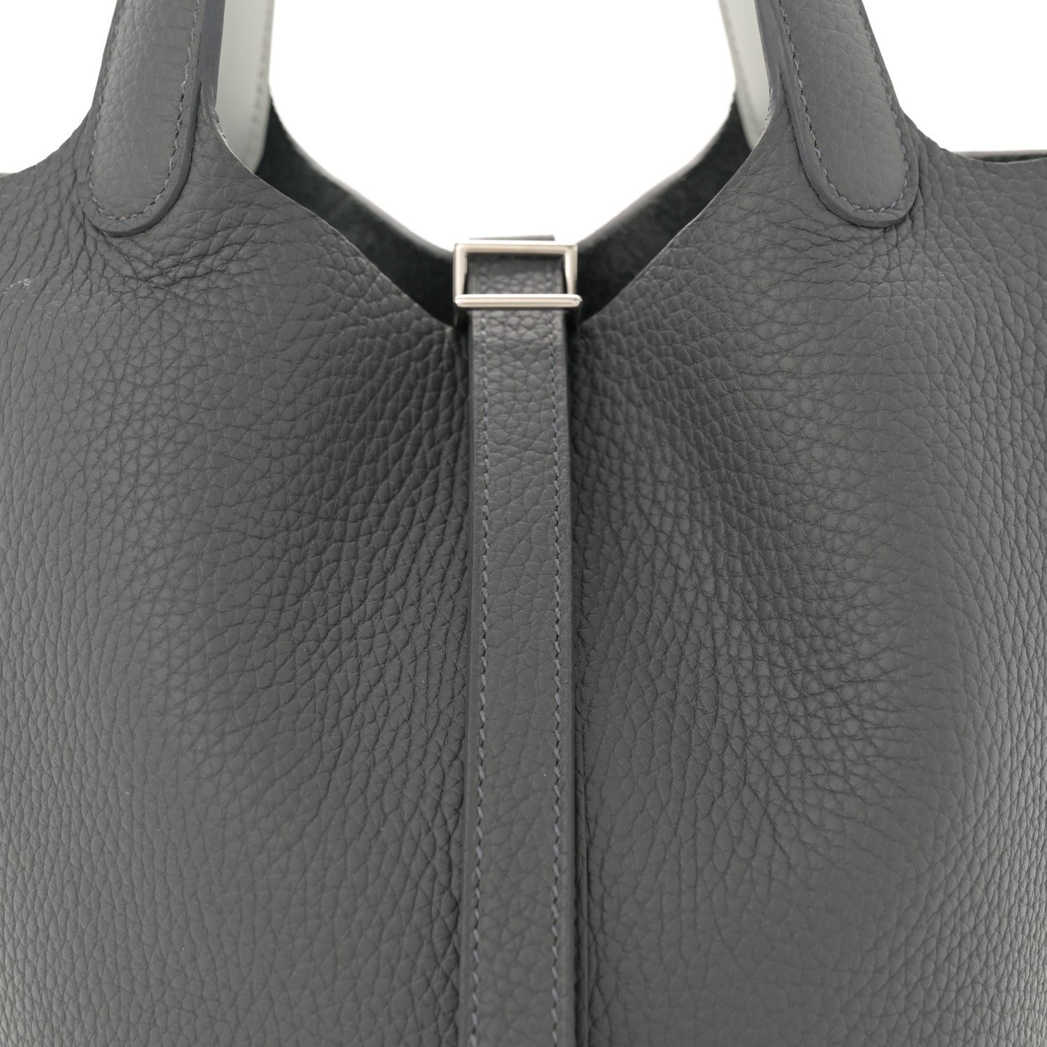 Hermes Taurillon Clemence Swift Eclat Picotin Lock 18 PM Ardoise Gris Platine 8 of 11