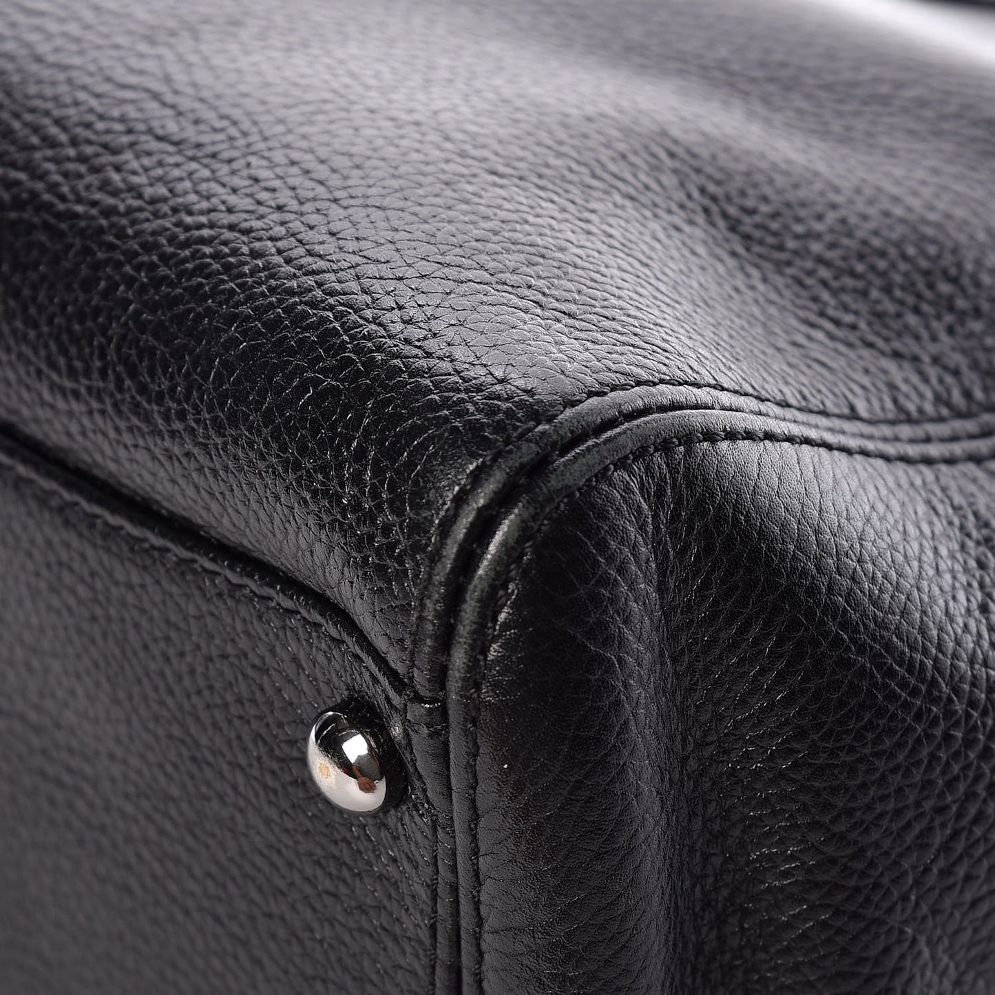 Calfskin Mademoiselle Lock Cerf Shopper Tote Black