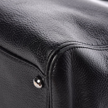 Chanel Calfskin Mademoiselle Lock Cerf Shopper Tote Black 12 of 12