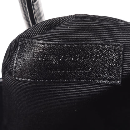 Saint Laurent Calfskin Crocodile Embossed Large Sac De Jour Carryall Black 6 of 10
