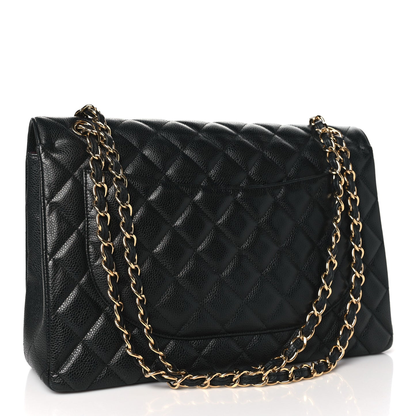 Caviar Quilted Maxi Double Flap Black