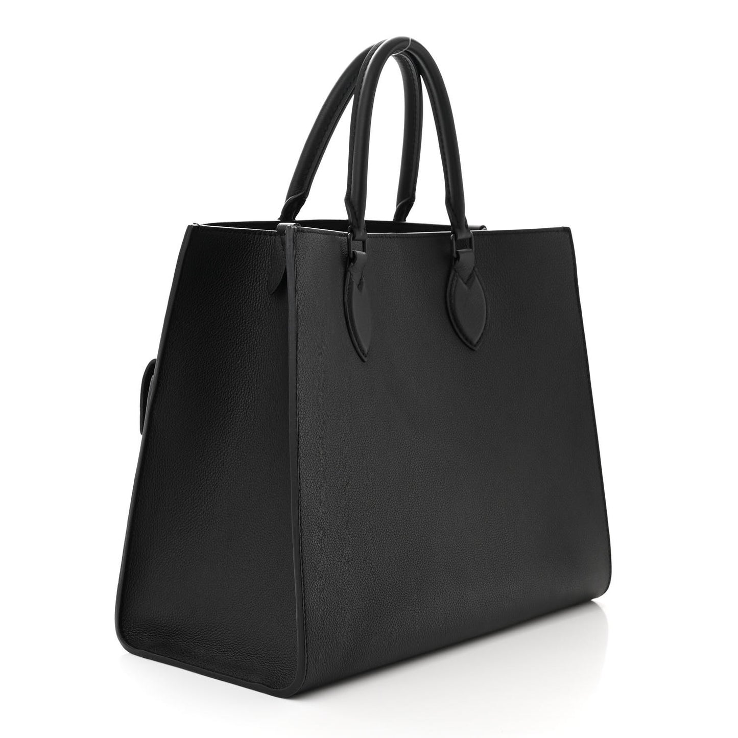 Soft Calfskin Lockme Tote MM Black