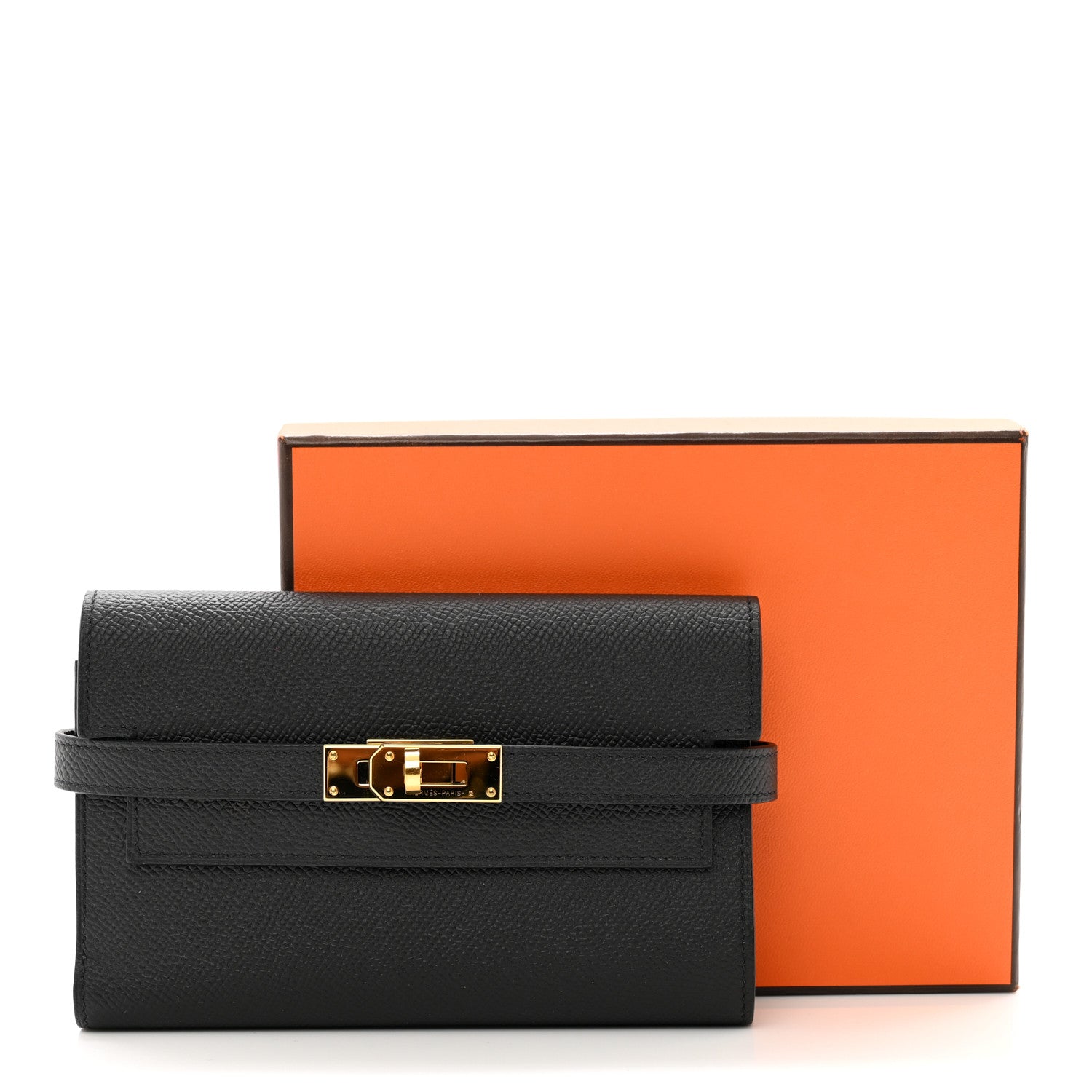 Hermes Epsom Medium Kelly Wallet Black 7 of 7