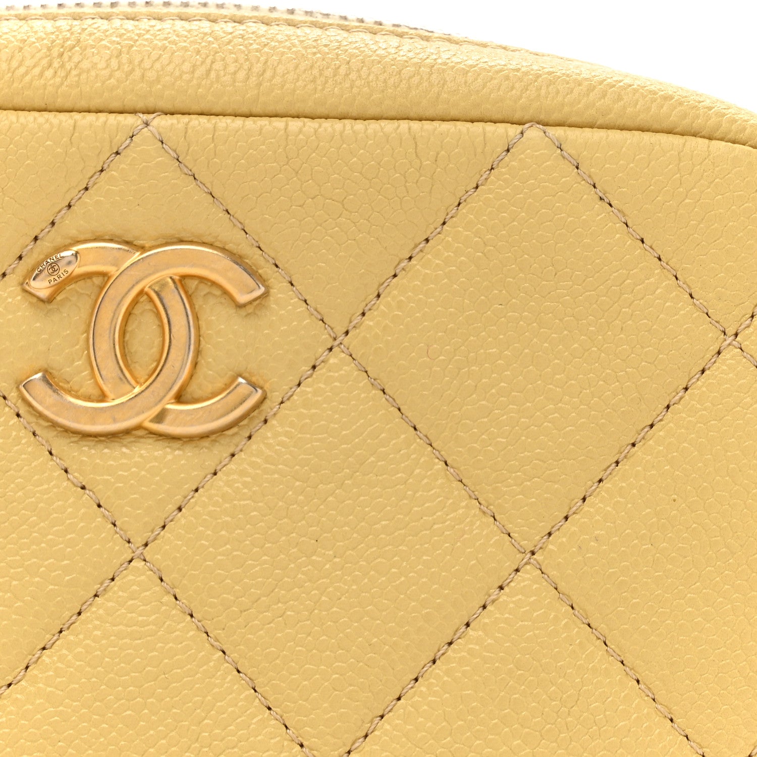 Chanel Shiny Caviar Quilted Chain Melody Camera Bag Yellow 8 of 10