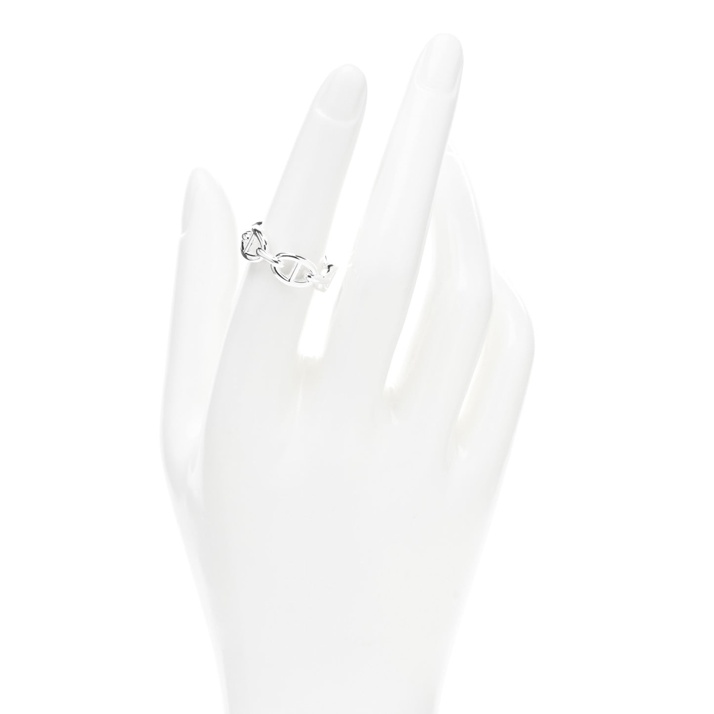 Sterling Silver PM Chaine d'Ancre Enchainee Band Ring 53 6.5
