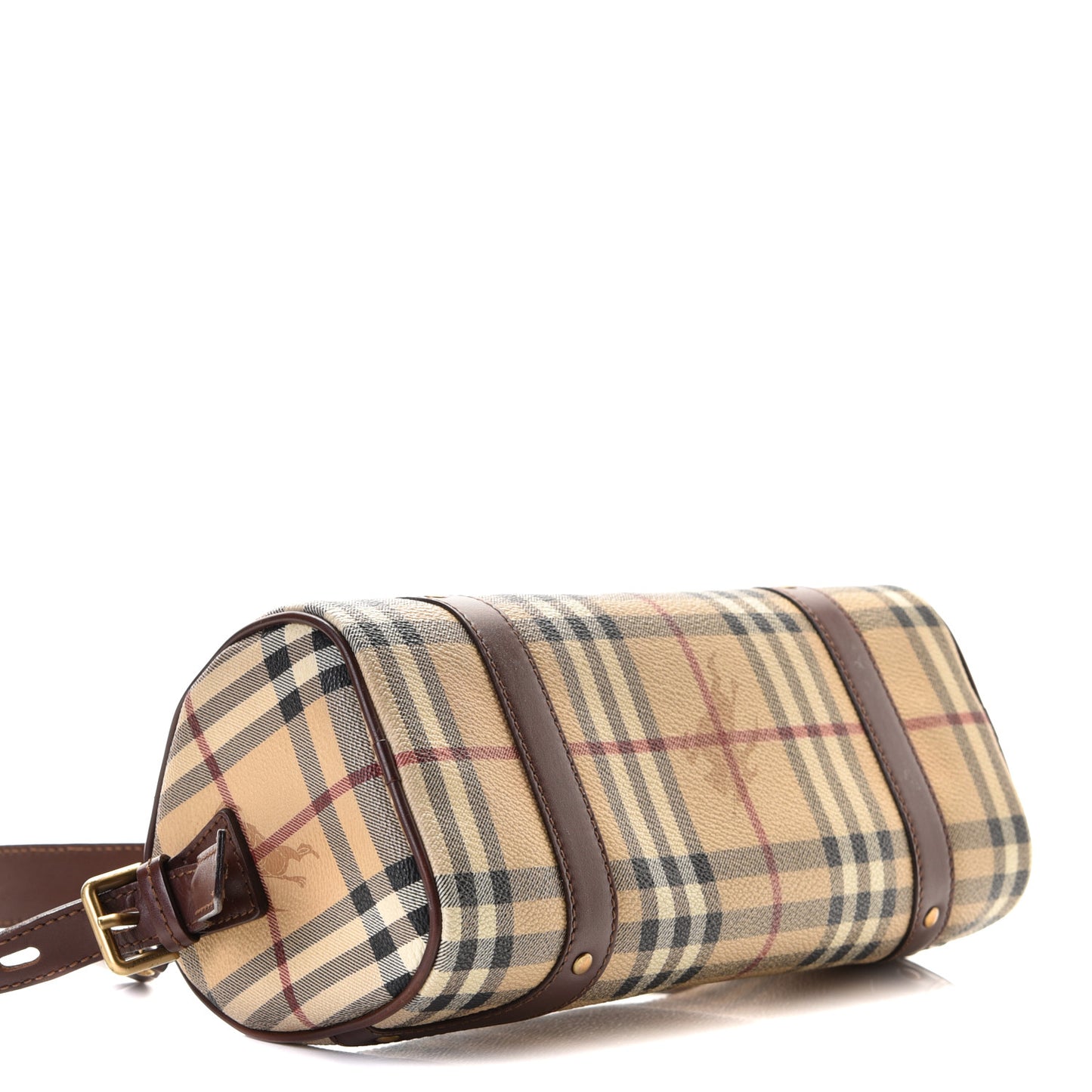 Haymarket Check Studded Barrel Bag Chocolate