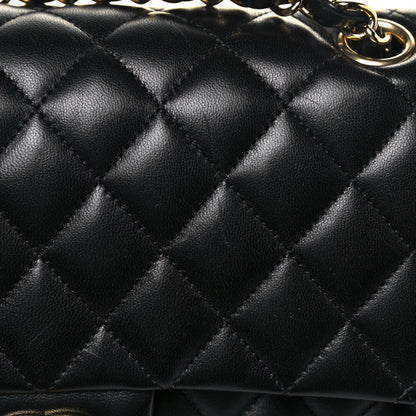 Chanel Lambskin Quilted Medium Double Flap Black 13 of 16