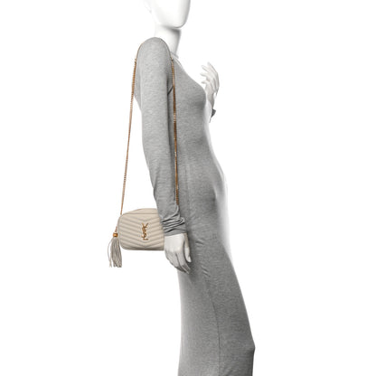 Saint Laurent Grain De Poudre Matelasse Monogram Mini Lou Camera Bag Crema Soft 2 of 9