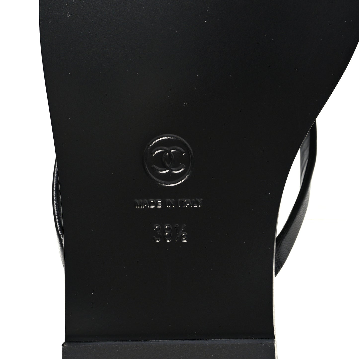 Goatskin CC Times Square Thong Sandals 38.5 Black