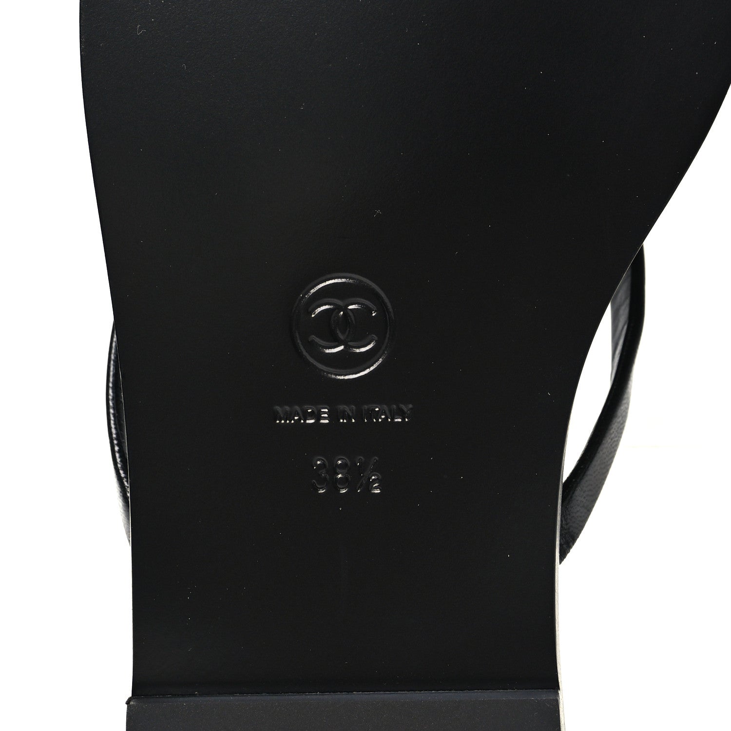 Chanel Goatskin CC Times Square Thong Sandals 38.5 Black 7 of 10
