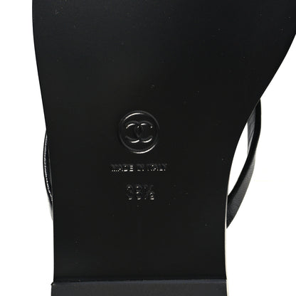 Chanel Goatskin CC Times Square Thong Sandals 38.5 Black 7 of 10
