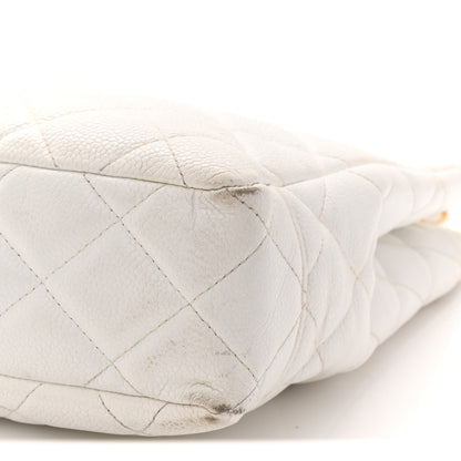 Chanel Caviar Quilted Shopper Tote White 10 of 12