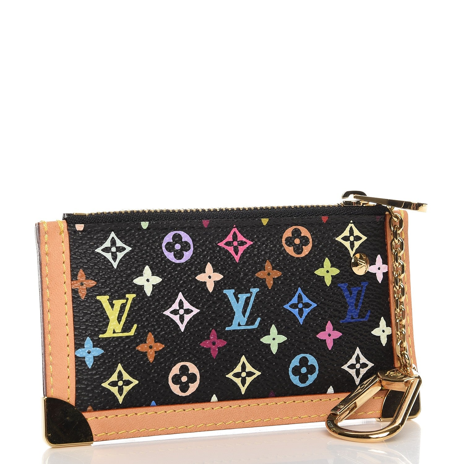 Louis Vuitton Monogram Multicolor Key Pouch Black 3 of 6