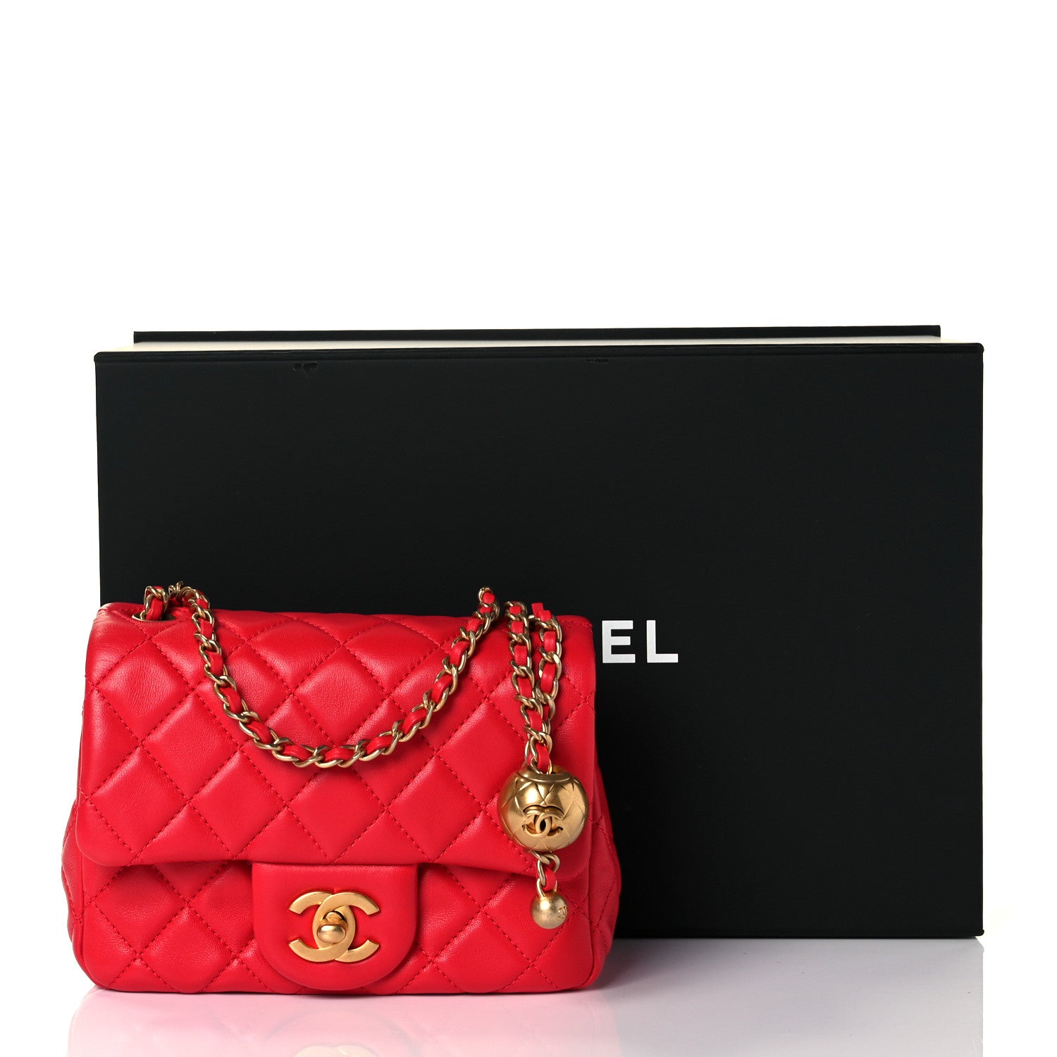 Chanel Lambskin Quilted Mini Pearl Crush Flap Red 9 of 9