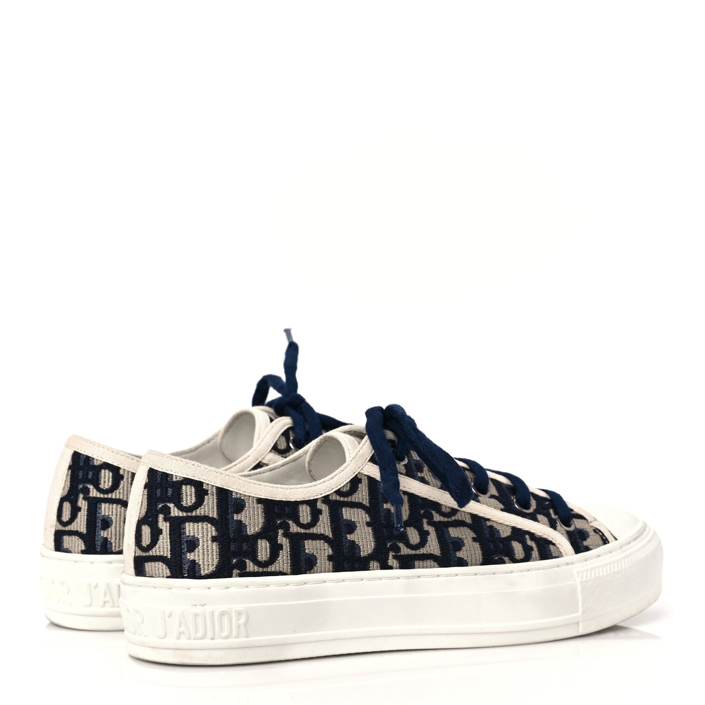 Canvas Oblique Walk'N'Dior Low Top Sneakers 36 Deep Blue