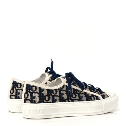 Christian Dior Canvas Oblique Walk'N'Dior Low Top Sneakers 36 Deep Blue 4 of 11