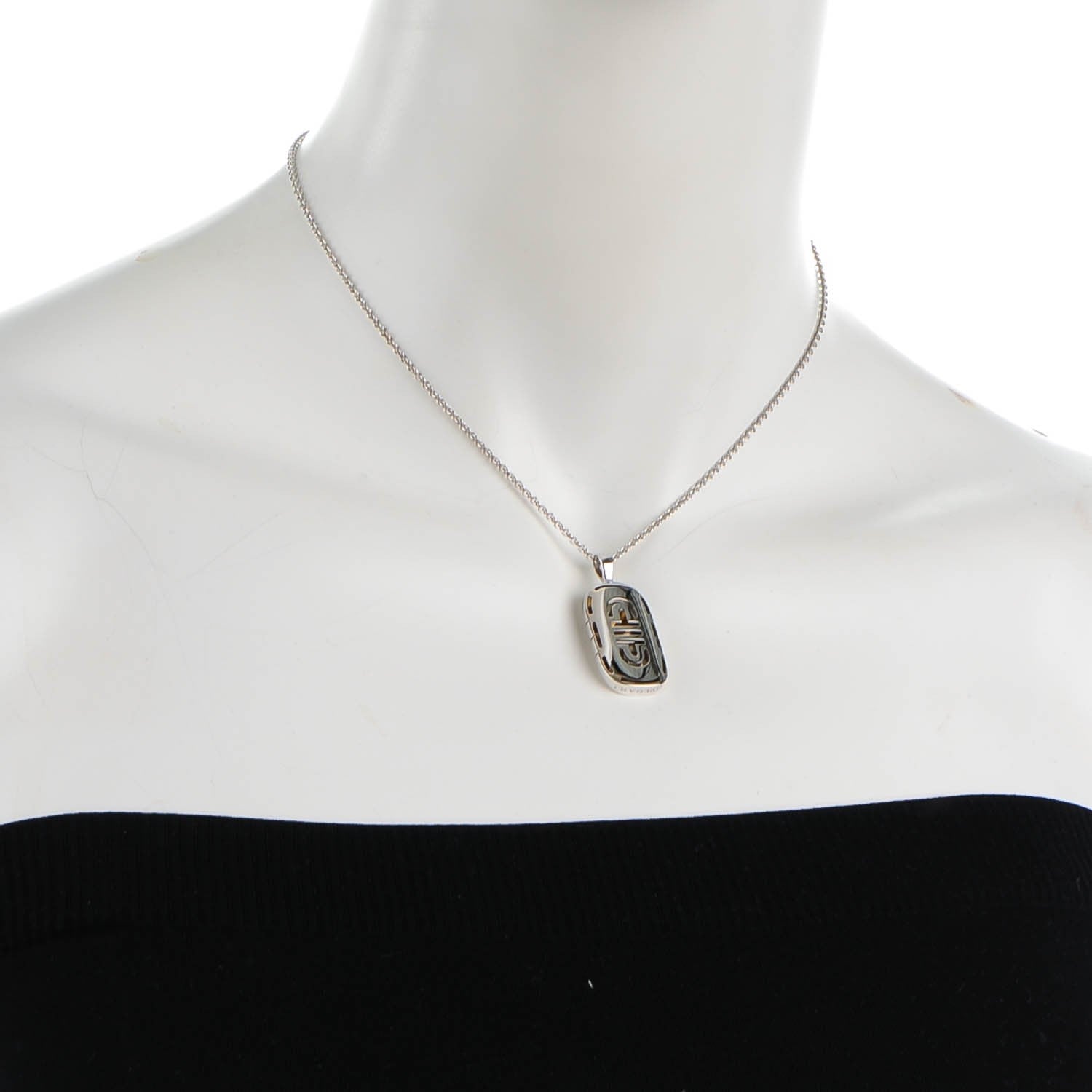 Bulgari 18K White Gold Parentesi Pendant Necklace 2 of 7