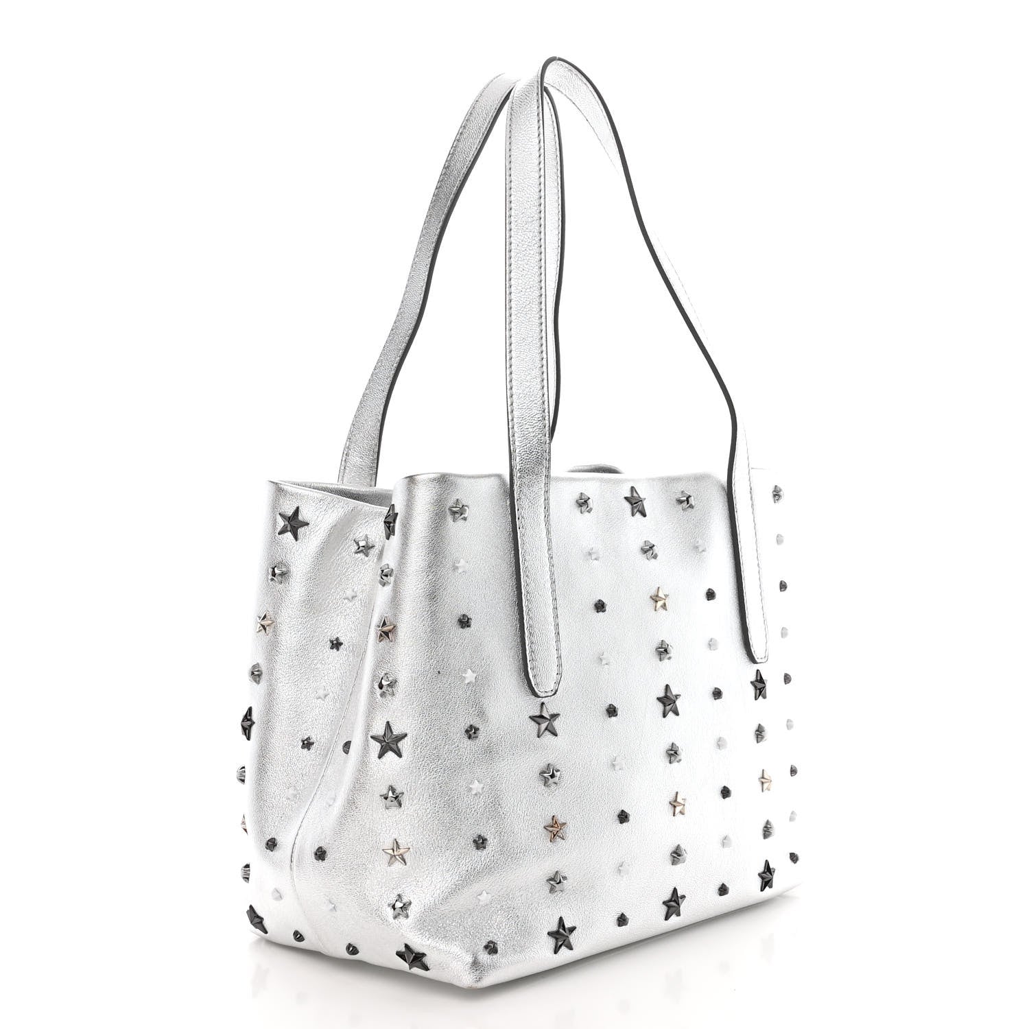 Jimmy Choo Metallic Nappa Small Star Studded Sofia Tote Silver Mix 3 of 10