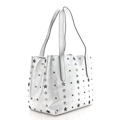 Jimmy Choo Metallic Nappa Small Star Studded Sofia Tote Silver Mix 3 of 10