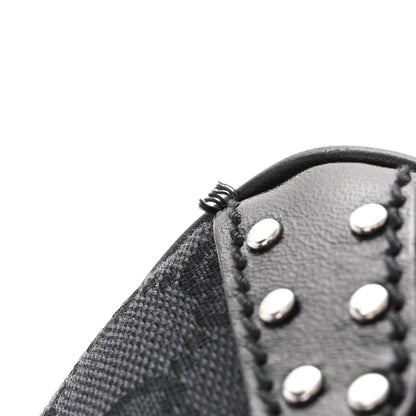 Gucci Monogram Horsebit Chain Studded Flap Shoulder Bag Black 13 of 14