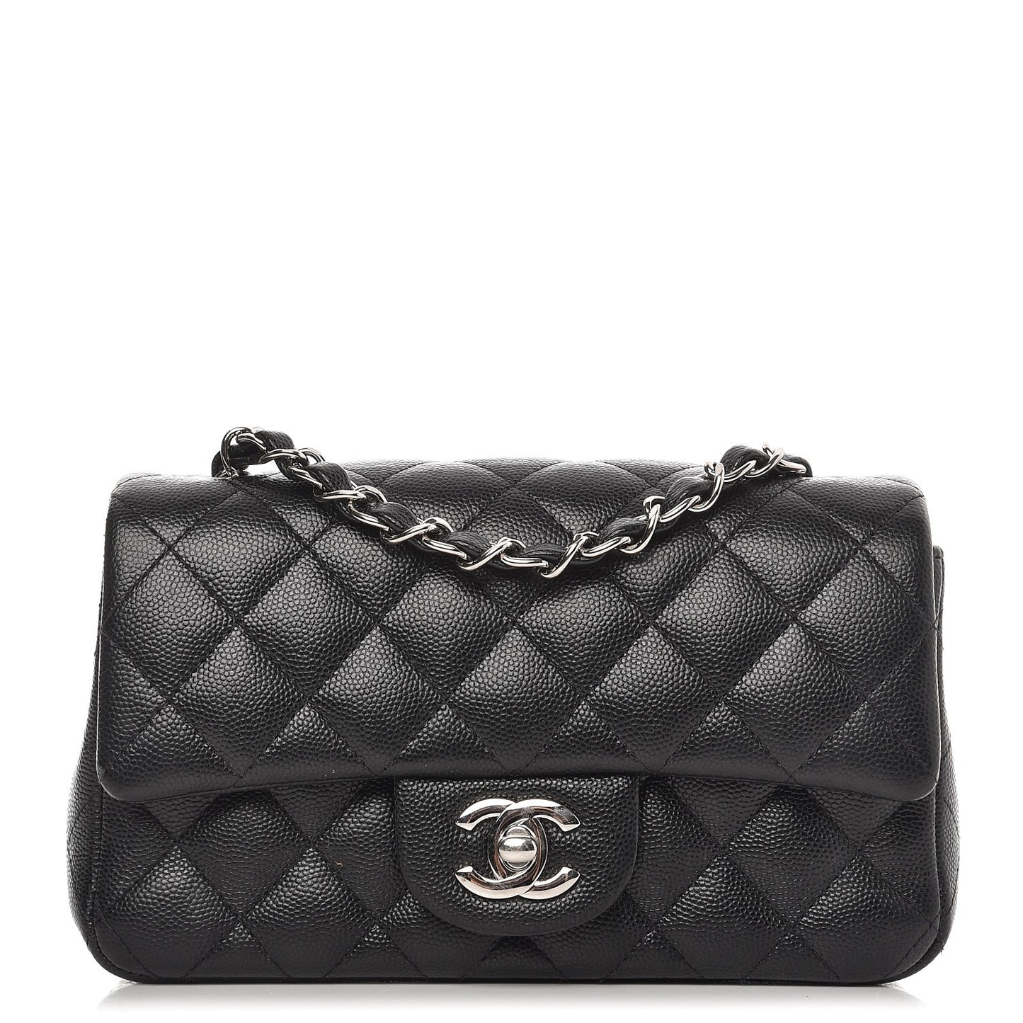 Caviar Quilted Mini Rectangular Flap Black
