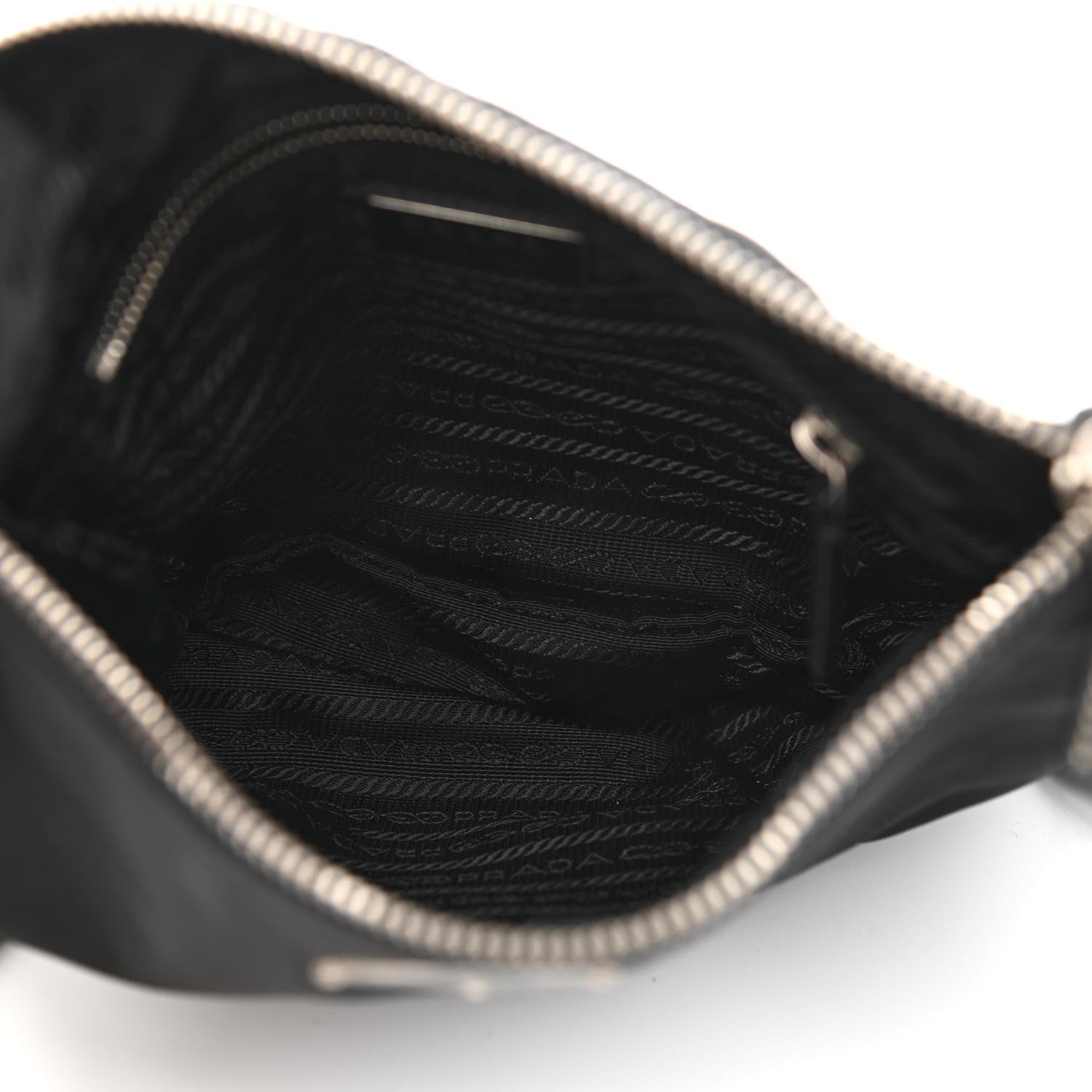 Prada Tessuto Nylon Calfskin Flat Messenger Bag Black 4 of 12