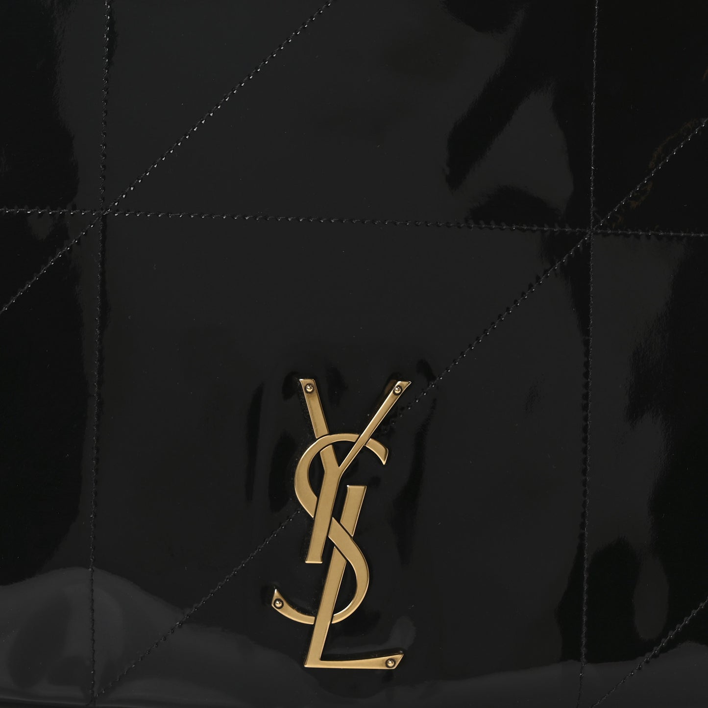 Patent Matelasse Monogram Large Jamie 4.3 Black